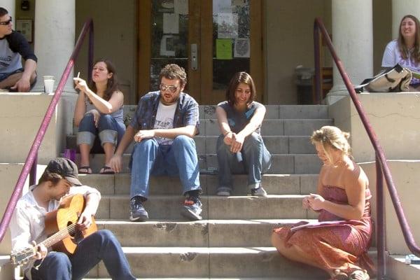 Students on Johnston Steps